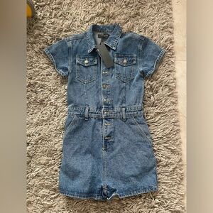 Express Blue Denim Button-Up romper brand new with tags